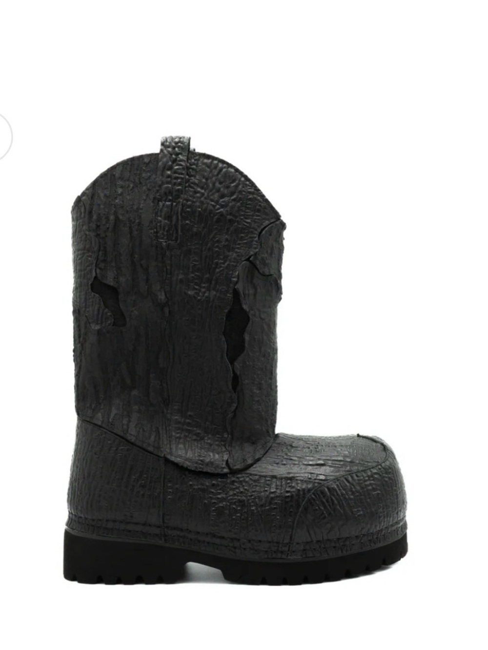 NIB Esenes Black Textured Chunky Cowboy Tree Boot Rave EMO Sz 10 Men’s
